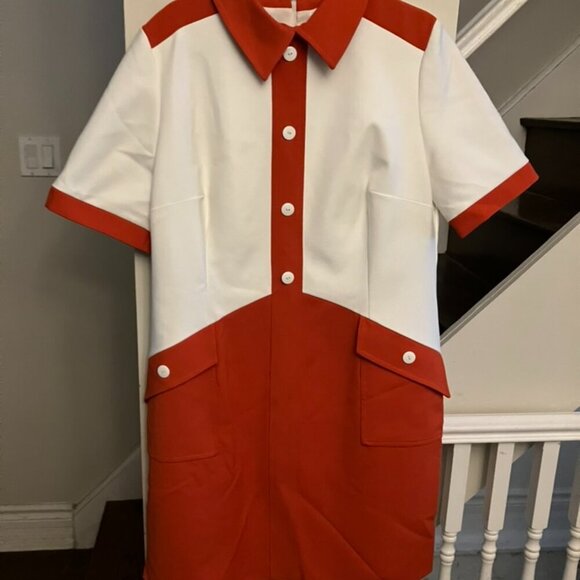 Marmelade Mod Orange and White Dress - Picture 3 of 7